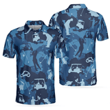 Max Corners Golf Ocean Blue Camouflage 3D Custom Polo Shirt