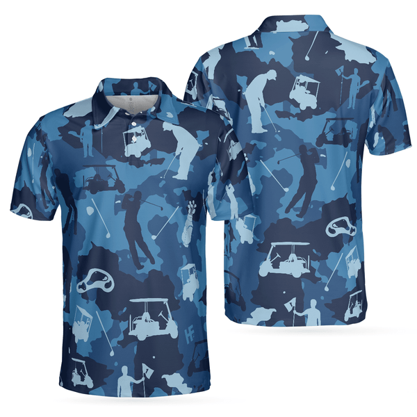 Max Corners Golf Ocean Blue Camouflage 3D Custom Polo Shirt