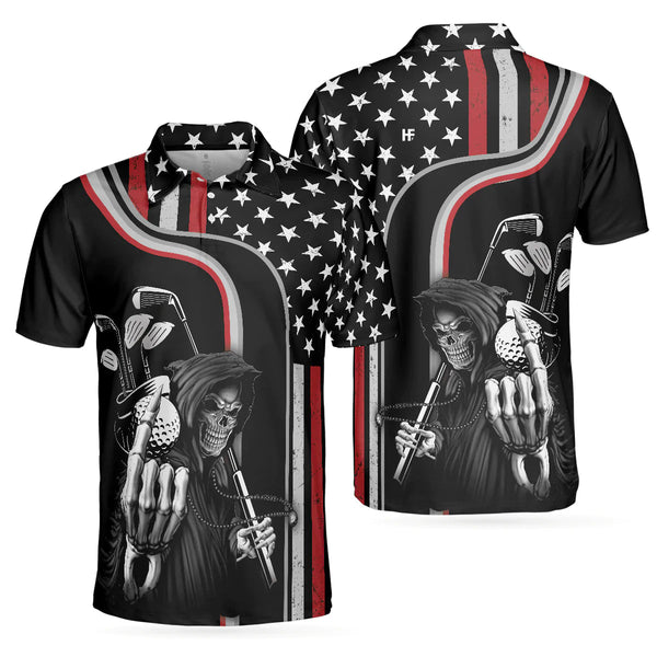 Max Corners Reaper American Flag 3D Custom Polo Shirt
