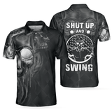 Max Corners Scary Skull Shut Up And Swing 3D Custom Polo Shirt