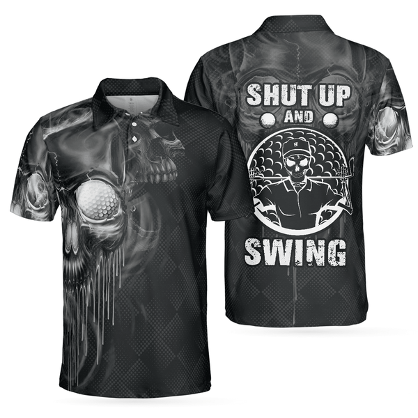 Max Corners Scary Skull Shut Up And Swing 3D Custom Polo Shirt