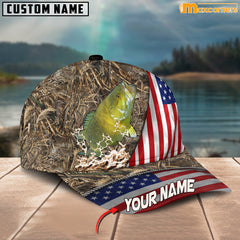 Maxcorners Personalized Zipper Flag Bass Fishing Cap