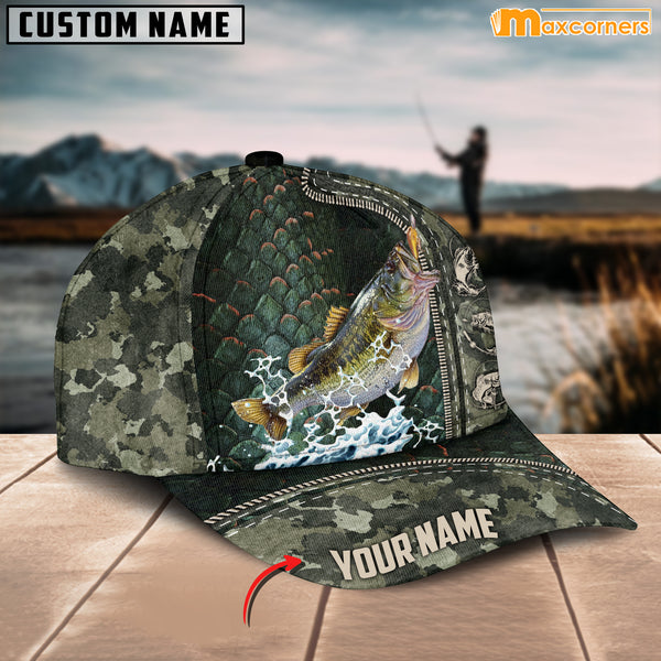 Maxcorners Personalized Zip Up Bass Fishing Cap All Over Printed Color9