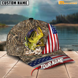 Maxcorners Personalized Zipper Flag Bass Fishing Cap