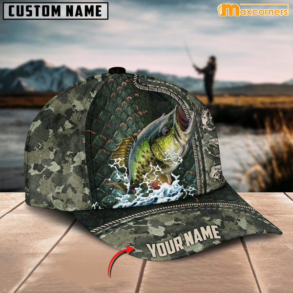 Maxcorners Personalized Zip Up Bass Fishing Cap All Over Printed Color4