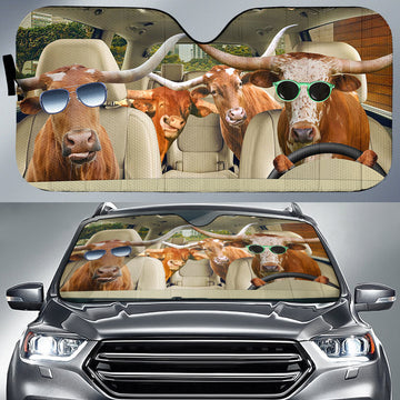 Maxcorners TX Longhorn Car All Over Printed 3D Sun Shade