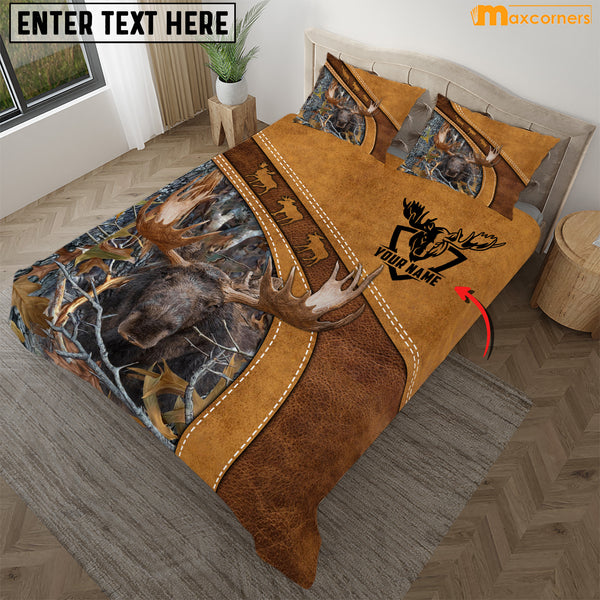 Maxcorners Personalized Moose Hunting Bedding Set