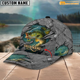 Maxcorners Bass Fishing Personalized Name 3D Over Printed Cap