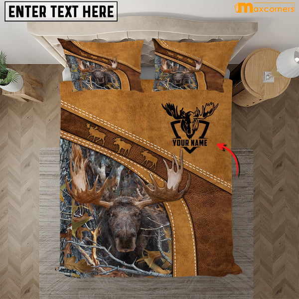 Maxcorners Personalized Moose Hunting Bedding Set