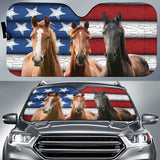 Maxcorners Horse United States Flag All Over Printed 3D Sun Shade