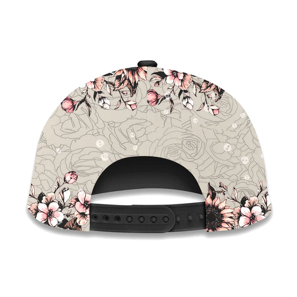 Maxcorners Custom Name Woman Skull Flower - Cap