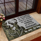 Maxcorners Loralle My Husband Is A Hunter Hunting Door Mat 3D Personalized - Moss