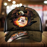 Max Corners Brown Eagle Baseball Steel Pattern Custom 3D Cap