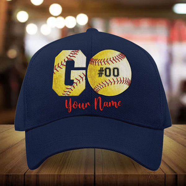 Max Corners Blue Go Baseball Custom 3D Cap