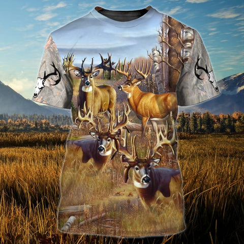 Maxcorners Hunter Holic Deer All Over Printed 3D Shirts