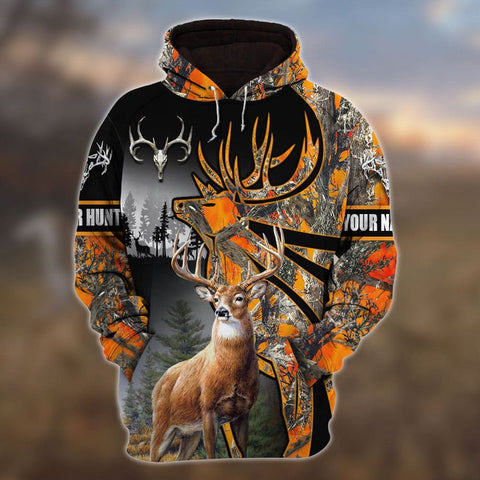 Max Corner Deer hunting Art Camo Pattern Personalized 3D Hoodie For Hunting Lover