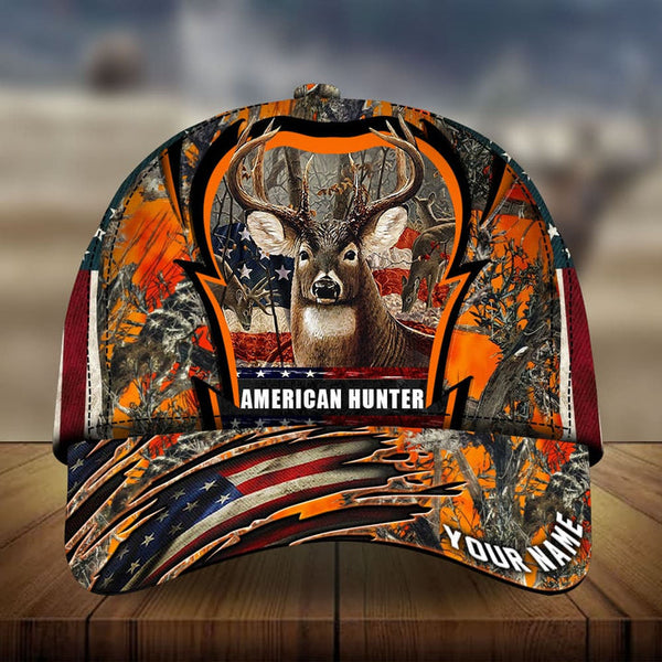 Max Corners American Hunter US Flag Pattern 3D Multicolor Personalized Cap