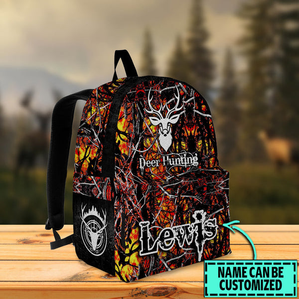 Maxcorners Deer Hunting Camo Name Personalized Backpack