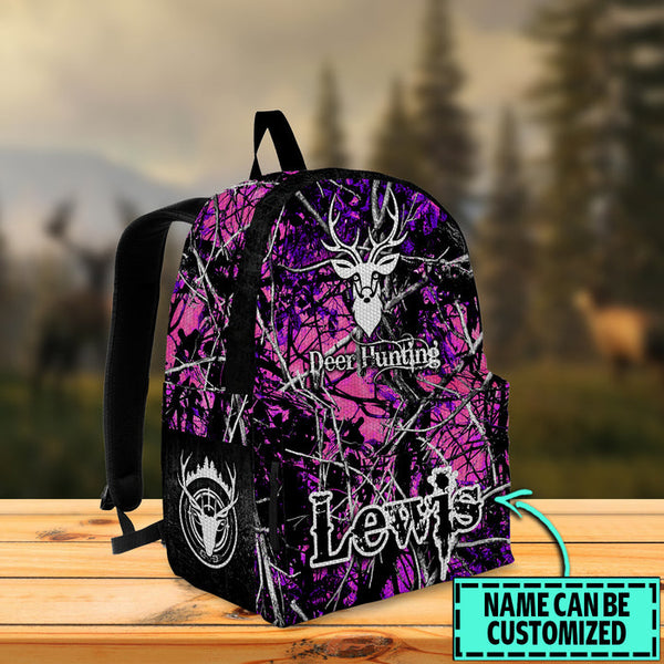 Maxcorners Deer Hunting Camo Name Personalized Backpack