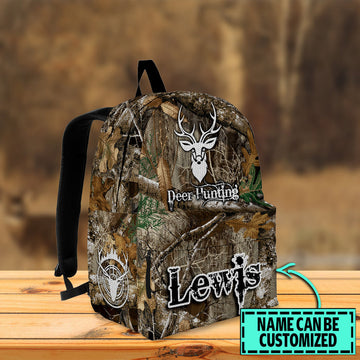 Maxcorners Deer Hunting Full Camo Name Personalized Backpack