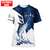 Maxcorners Marlin Fishing Heartbeat Personalized Name 3D Shirt