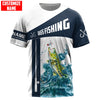 Maxcorners Bass Fishing Jumping Personalized Name 3D Shirt