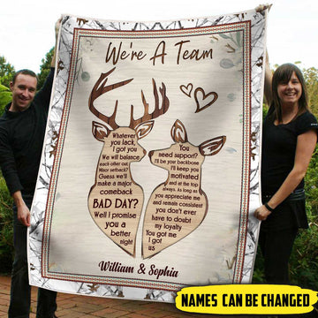 Maxcorners Personalized We'Re A Team Custom Names Fleece - Blanket