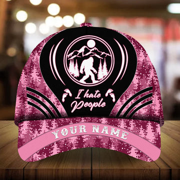 Max Corners I Hate People Bigfoot Pine tree pattern 5 Custom 3D Cap