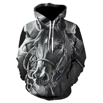 Maxcorners Maxcorners 3D Printing Horse Pattern Men Casual Fashion Black
