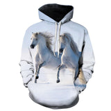 Maxcorners 3D Printing Horse Pattern Men Casual Fashion Snow
