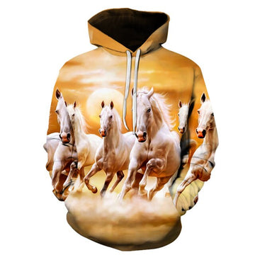 Maxcorners 3D Printing Horse Pattern Men Casual Fashion