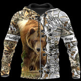 Maxcorners Men's Hoodies & Sweatshirts Bear Hunting Camo 3D Print Shirt