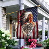 Maxcorners Native American With Wolf Flag