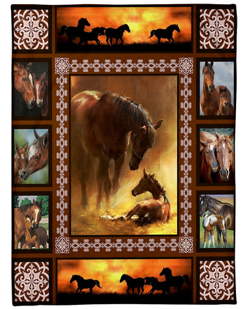 Maxcorners Horse Mom Fleece  - Blanket