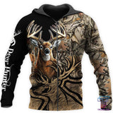 Maxcorners Deer Hunting Camo Caribou 3D Over Printed Hoodie