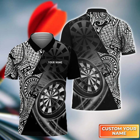 Max Corners Black & White Tattoo Darts 3D Personalized Sport Jersey Polo Shirt