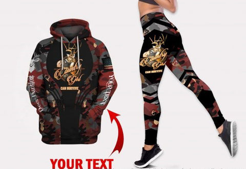 Maxcorners Personalized Deer Hunting Camo Country Girl Hoodie And Leggings PT40