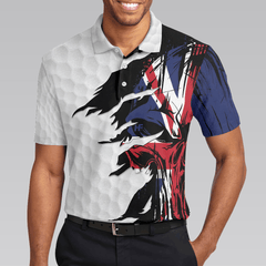 Max Corners Skull United Kingdom Ripped Golf 3D Custom Polo Shirt