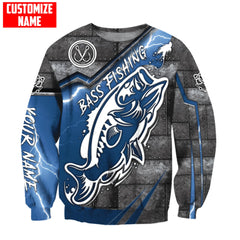 Maxcorners Bass Fishing Metal Boat Fishing Personalized Name 3D Shirt