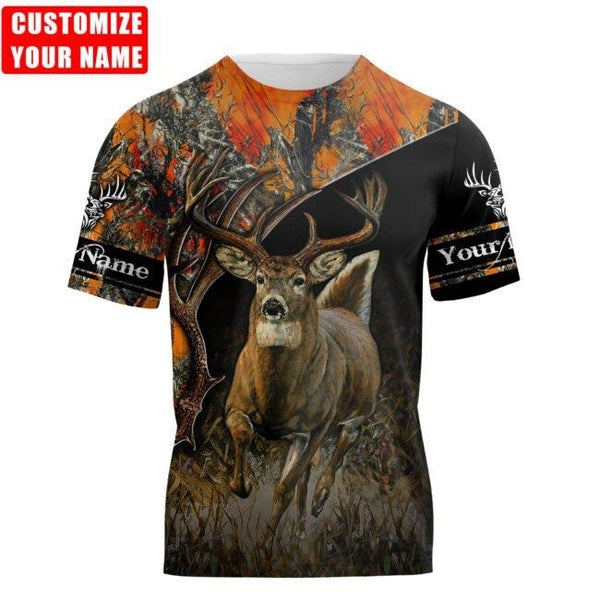 Maxcorners Deer Hunting Personalized Name 3D Over Printed Hoodie