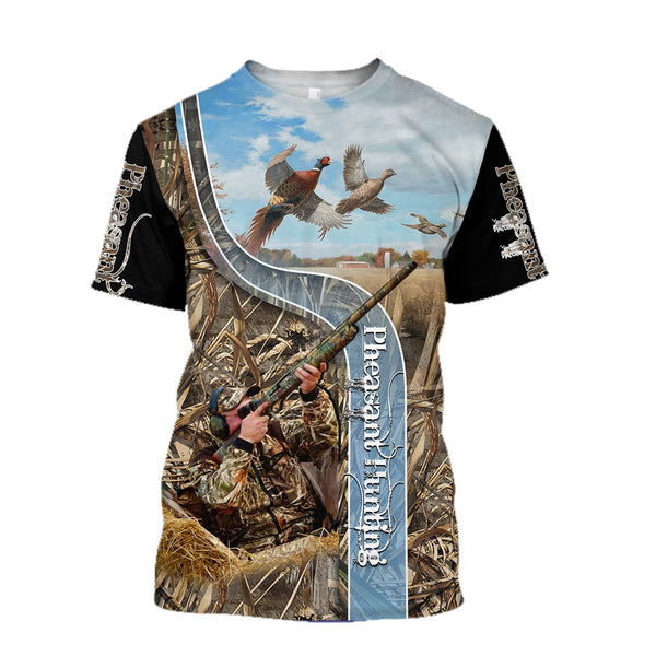 Maxcorners Pheasant Hunting 3D Over Printed Hoodie