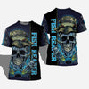 Maxcorners Fish Reaper Skull Dark Blue 3D Shirt