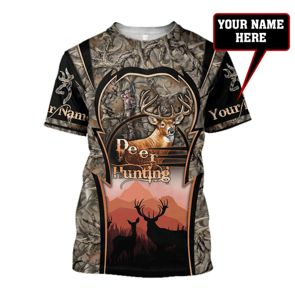 Maxcorners Deer Hunter Personalized Name 3D Over Printed Hoodie