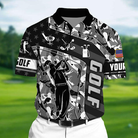 Max Corners Unique Love Golf Pattern Multicolor Personalized 3D Golf Polo Shirt