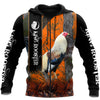 Maxcorners Rooster King Camo Orange All Over Printed Hoodie