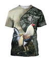 Maxcorners Love Rooster Camo All 3D Over Printed Unisex Hoodie