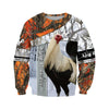 Maxcorners Rooster King Camo In Snow All Over Printed Hoodie