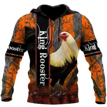 Maxcorners Rooster King Camo All Over Printed Hoodie