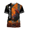Maxcorners Rooster King Camo Orange All Over Printed Hoodie