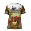 Maxcorners King Rooster 3D Over Printed Galaxy Unisex Deluxe Hoodie